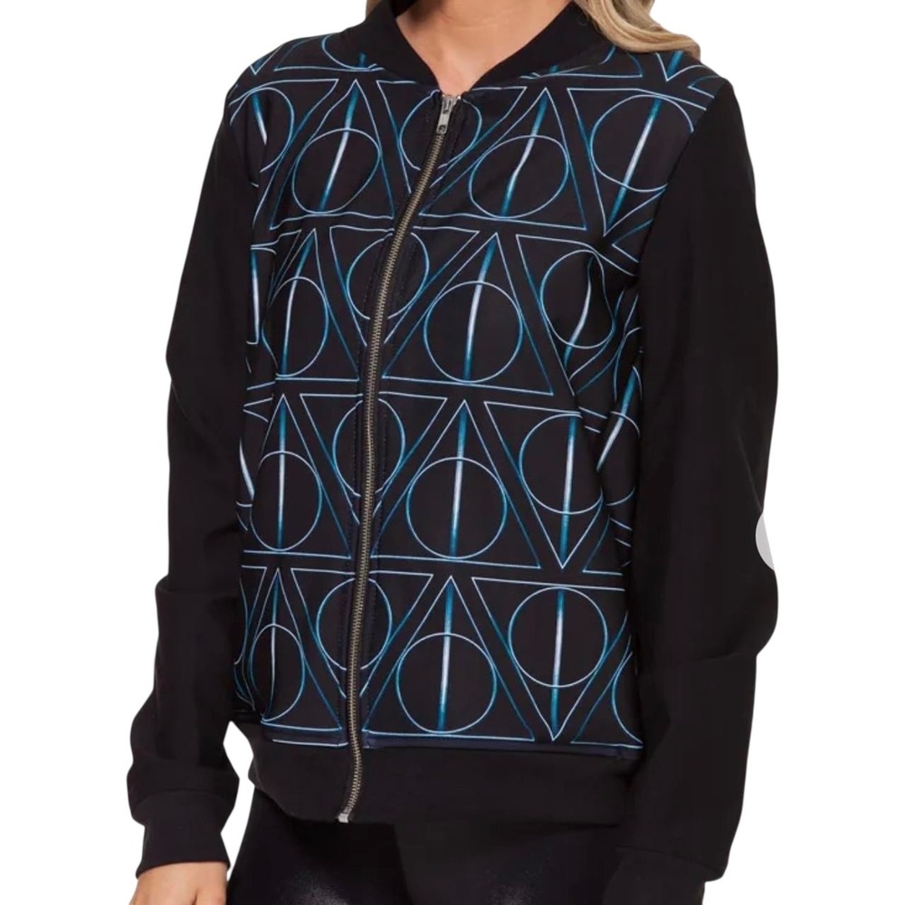 Blackmilk Harry Potter Deathly Hallows Bomber Jacket Womens Size L
